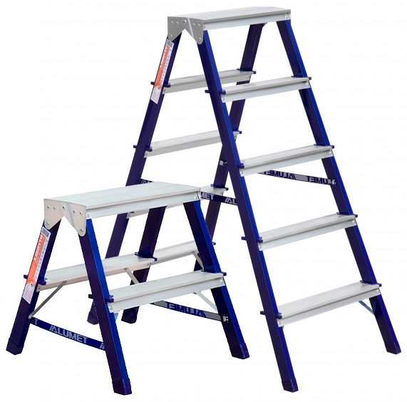 Стремянка двухсторонняя стальная 150 кг, 3.4 м, 2х6 ст. (сер. 206/8206)